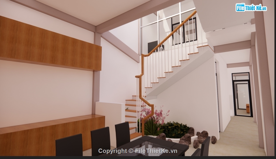 thiết kế nhà phố,nhà phố 2 tâng,nhà phố lệch tầng,nhà phố 4.5x27m,nhà lệch tầng 4.5x 27m,bản vẽ thiết kế nhà phố đẹp